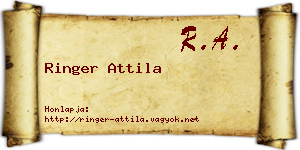 Ringer Attila névjegykártya