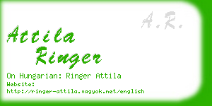 attila ringer business card
